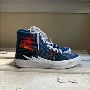 Vans Blue and Black Plaid High-Tops